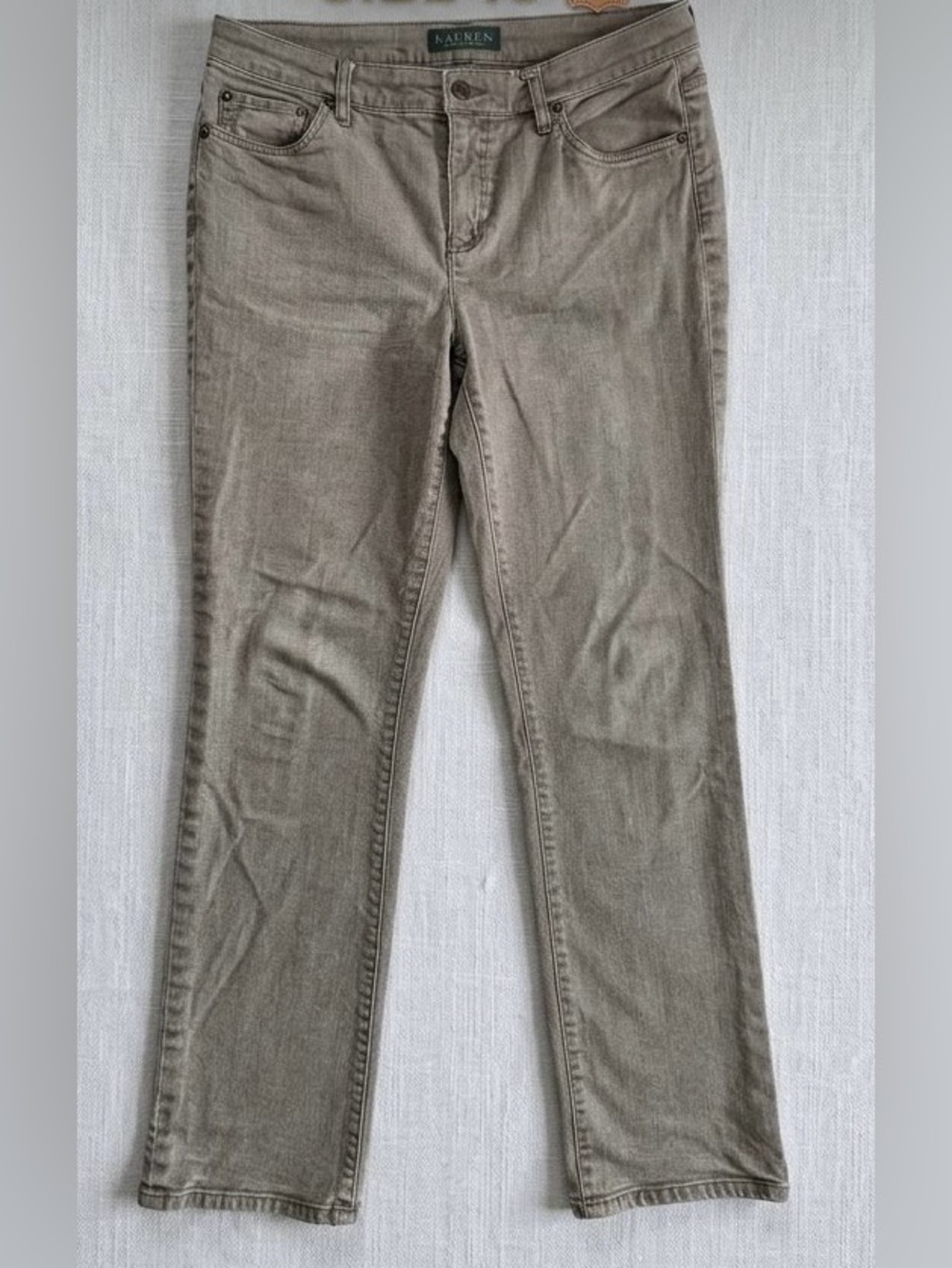 LRL Lauren Jeans Co Women’s Classic Straight Leg Khaki Jeans | 10